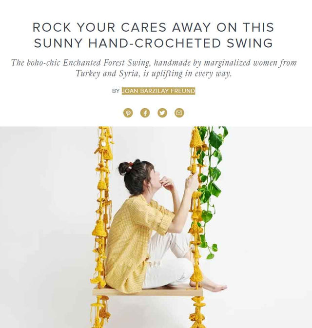 1st Dibs - Rock Your Cares Away on This Sunny Hand-Crocheted Swing