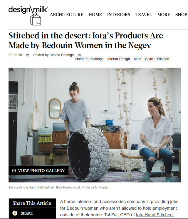Design Milk - Stitched in the desert: Iota’s Products Are Made by Bedouin Women in the Negev
