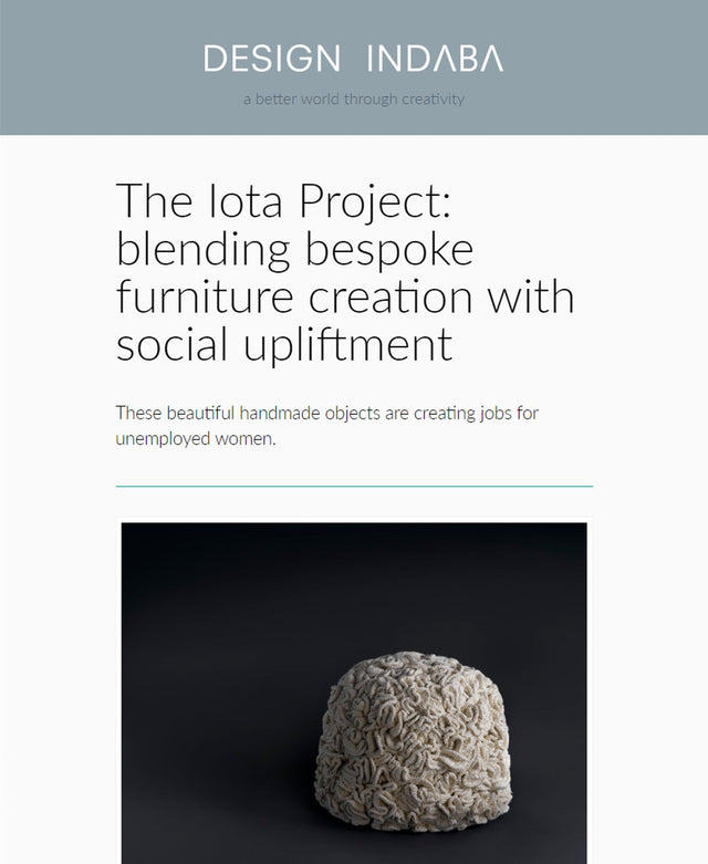 Design Indaba - The Iota Project: blending bespoke furniture creation with social upliftment
