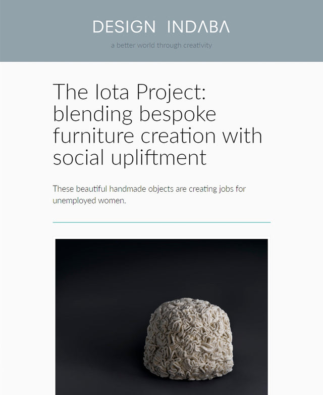 Design Indaba - The Iota Project: blending bespoke furniture creation with social upliftment