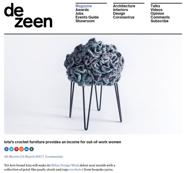 Dezeen - Iota's crochet furniture provides an income for out-of-work women