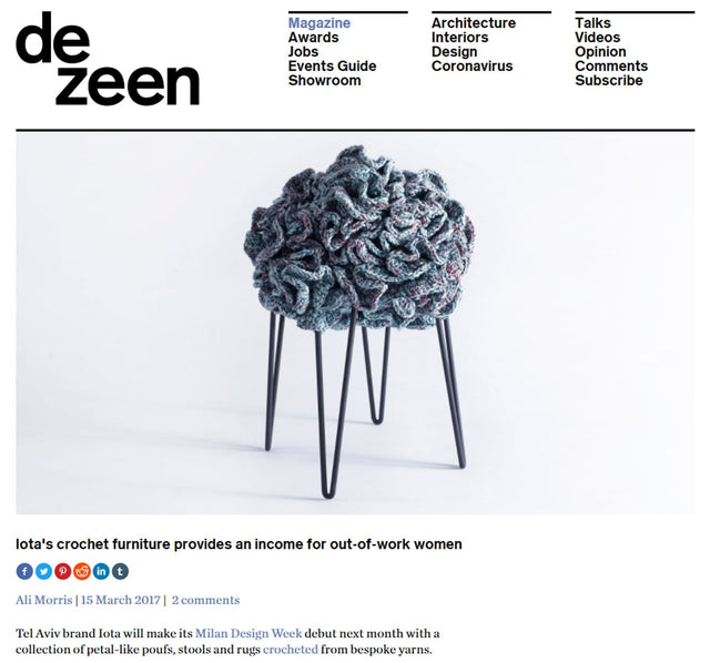 Dezeen - Iota's crochet furniture provides an income for out-of-work women