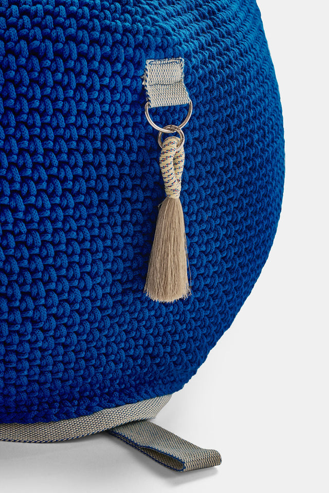 Outdoor Indoor Cube Pouf - Blue