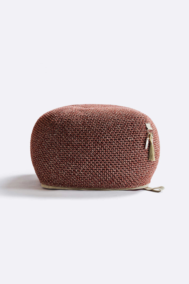 Outdoor Indoor Cube Pouf - Clay