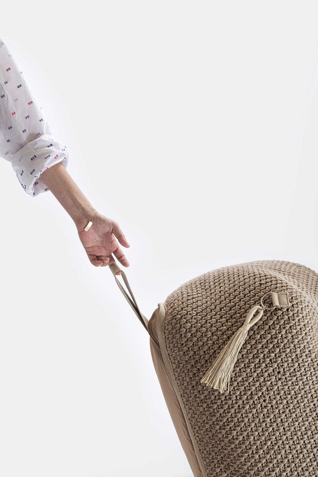 Outdoor Indoor Cube Pouf - Earth