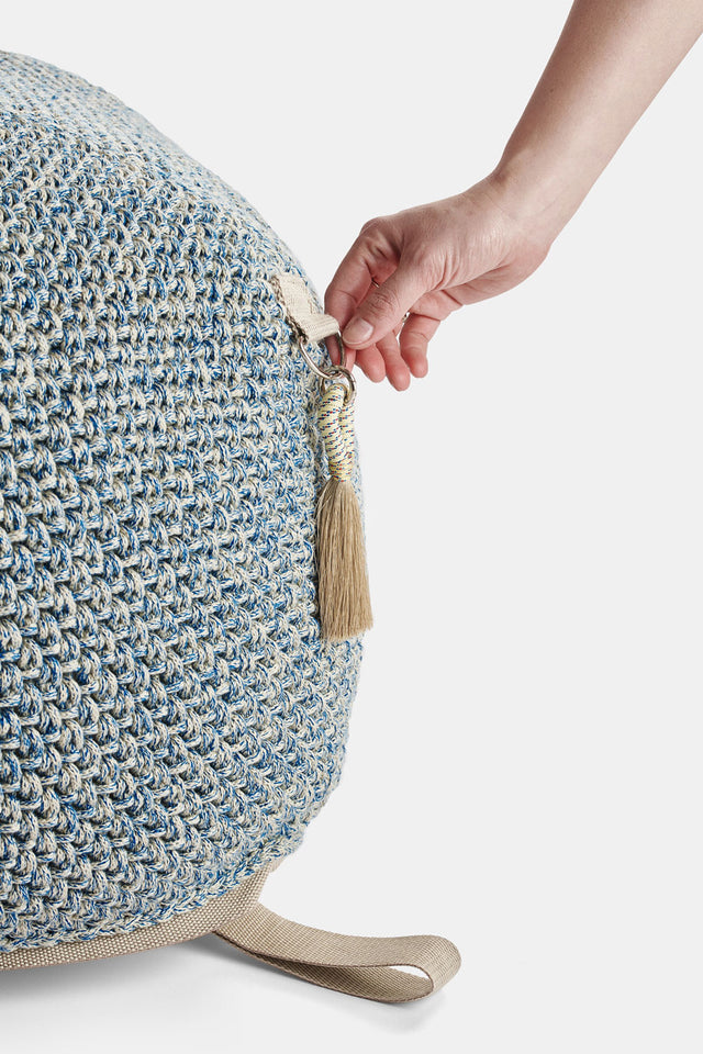 Outdoor Indoor Cube Pouf - Greece