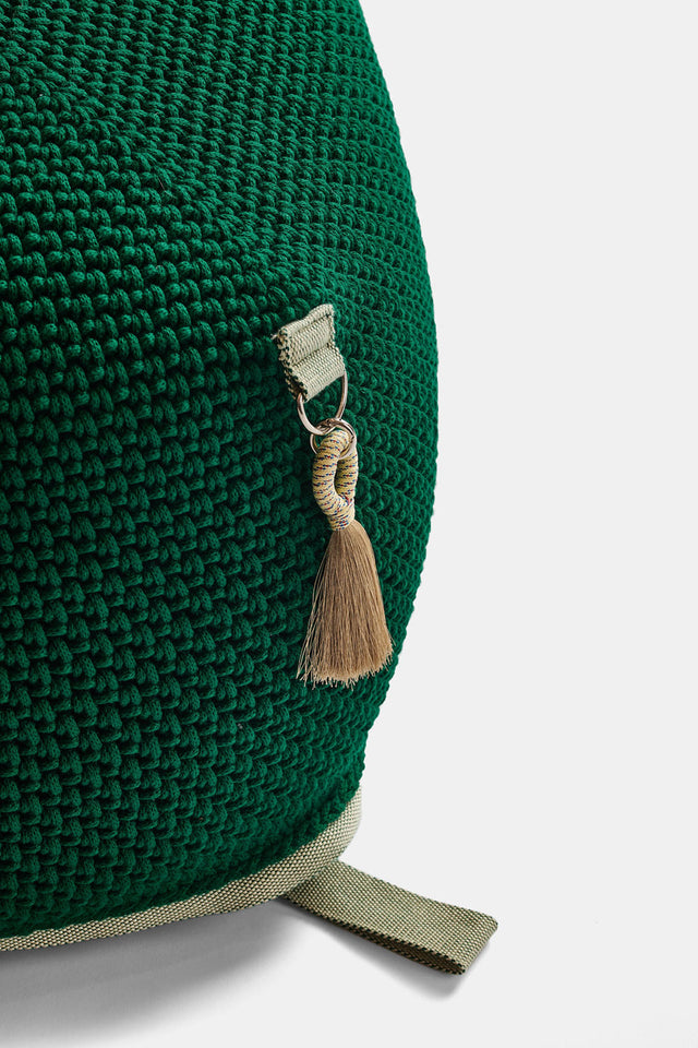 Outdoor Indoor Cube Pouf - Green