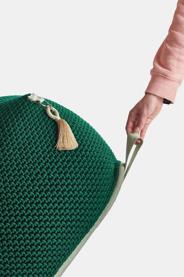 Outdoor Indoor Cube Pouf - Green