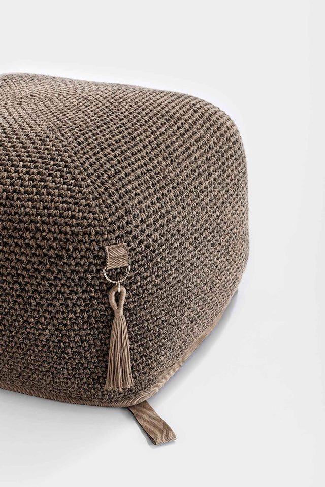 Outdoor Indoor Cube Pouf - Granite