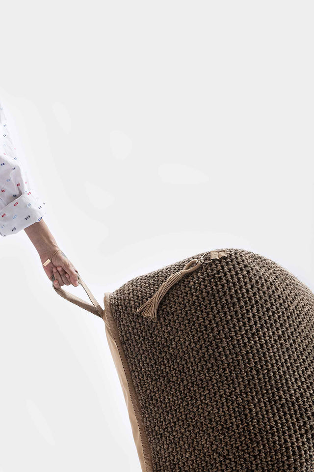 Outdoor Indoor Cube Pouf - Granite