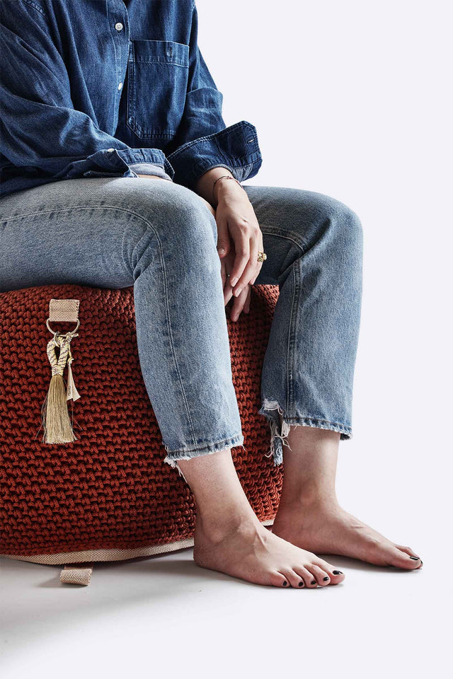 Outdoor Indoor Cube Pouf - Hamra