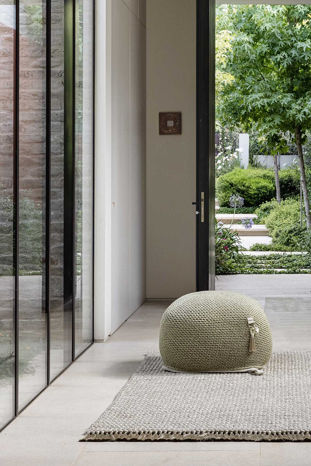 Outdoor Indoor Cube Pouf - Olive