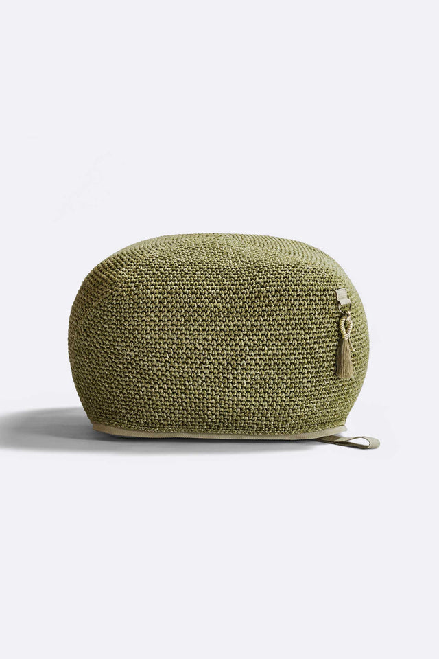 Outdoor Indoor Cube Pouf - Olive