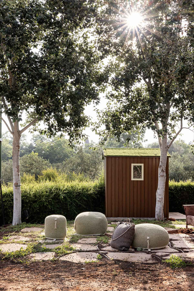 Outdoor Indoor Cylinder Pouf - Earth