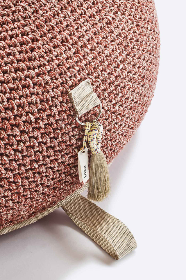 Outdoor Indoor Round Pouf - Clay