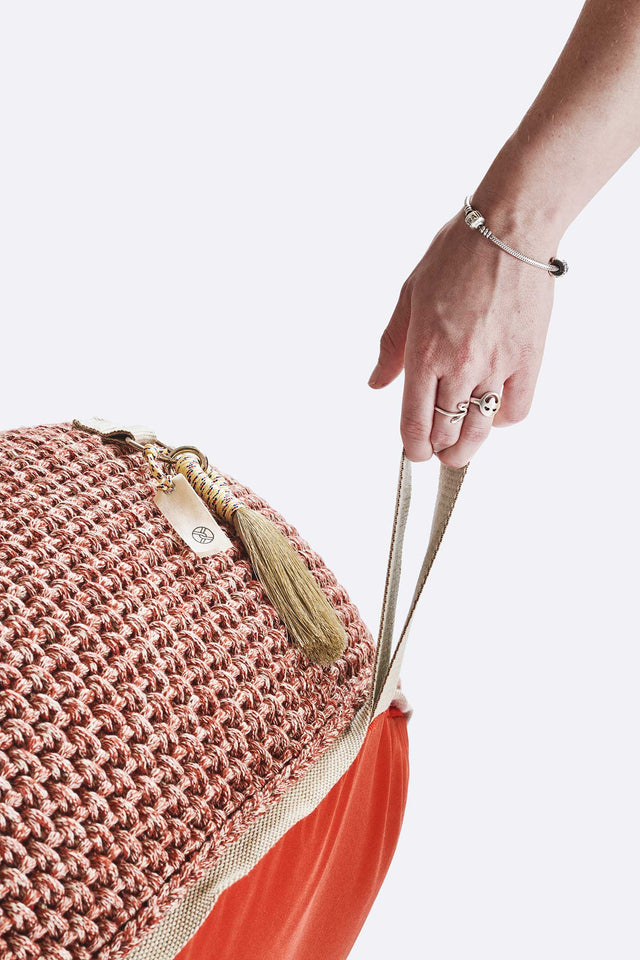 Outdoor Indoor Round Pouf - Clay