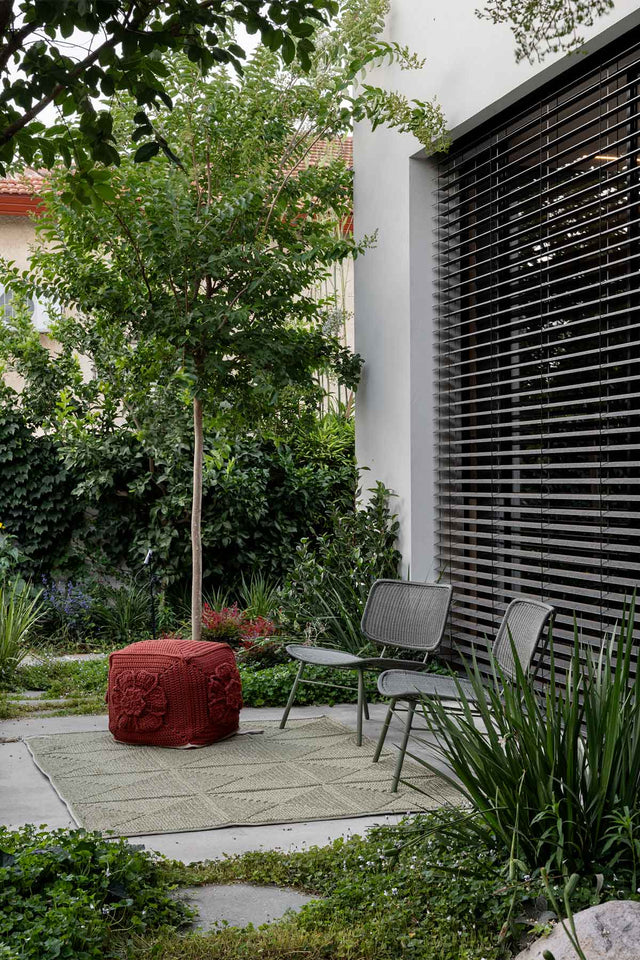 Rosette Block Pouf - Hamra