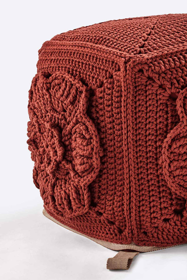 Rosette Block Pouf - Hamra