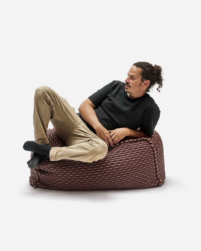 Rope Bench Pouf - Chocolate Brown