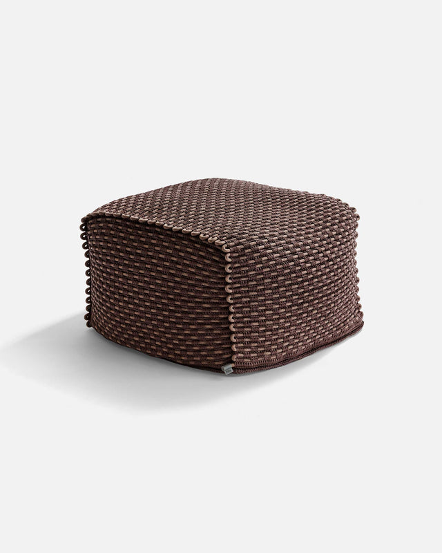 Square Rope Pouf - Chocolate Brown