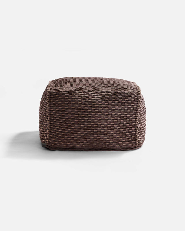 Square Rope Pouf - Chocolate Brown