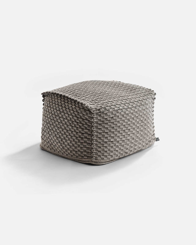 פוף חבלים מרובע - חום שוקולד