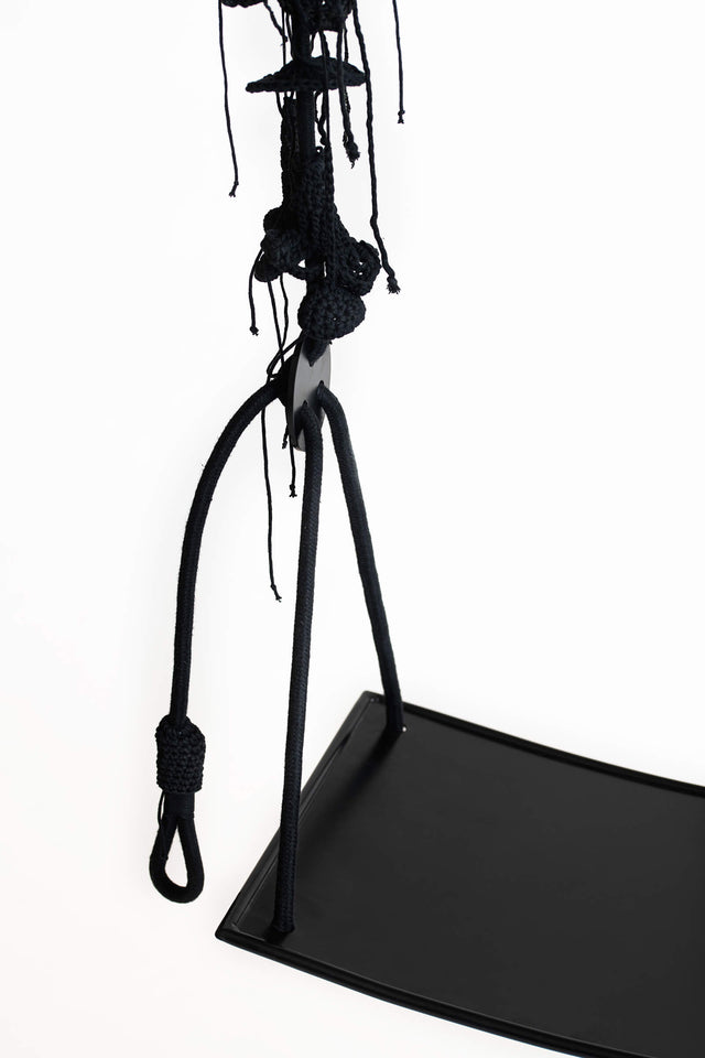 2 Arm Swing, Metal Seat - Black