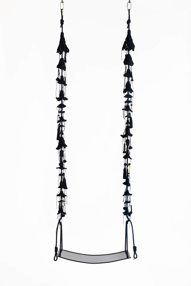 2 Arm Swing, Metal Seat - Black