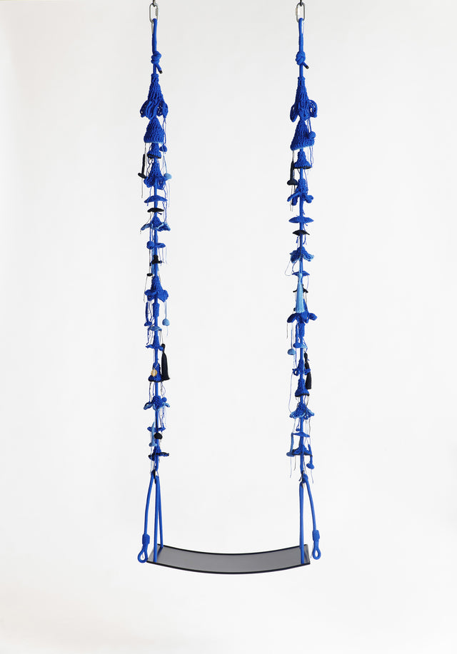 2 Arm Swing, Metal Seat - Blue