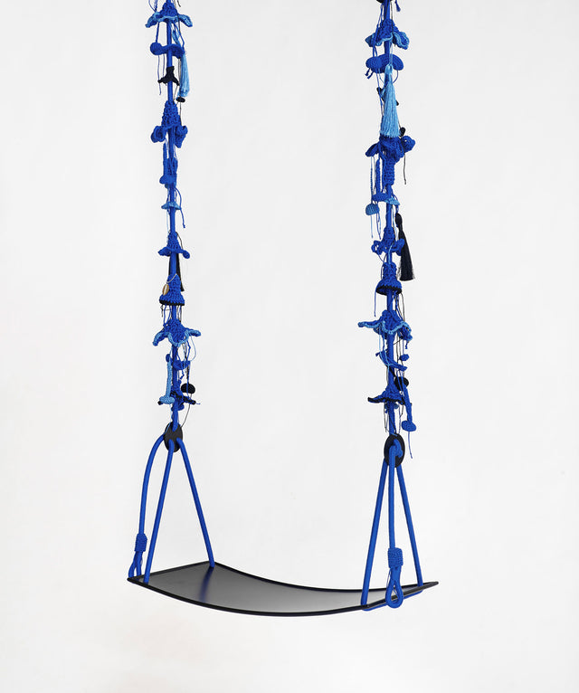 2 Arm Swing, Metal Seat - Blue