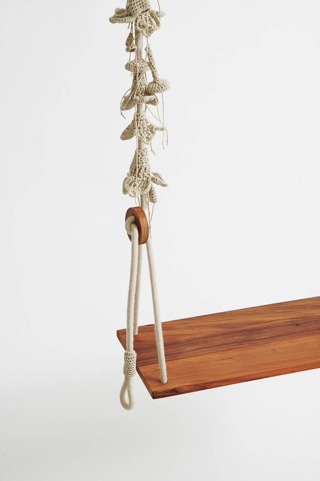 2 Arm Outdoor Swing, Teak Seat - Sand