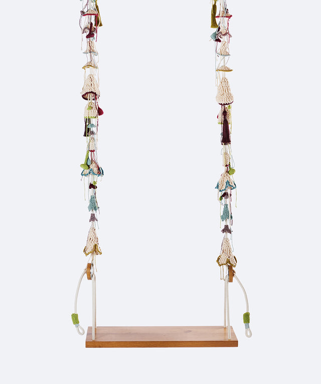 2 Arm Swing, Oak Seat - Spring Blossom