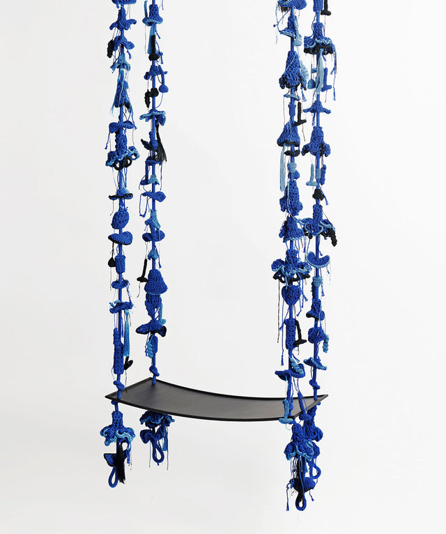 4 Arm Swing, Metal Seat - Blue