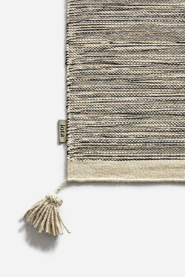 Woven Rug, Rivers 300X400 - Black