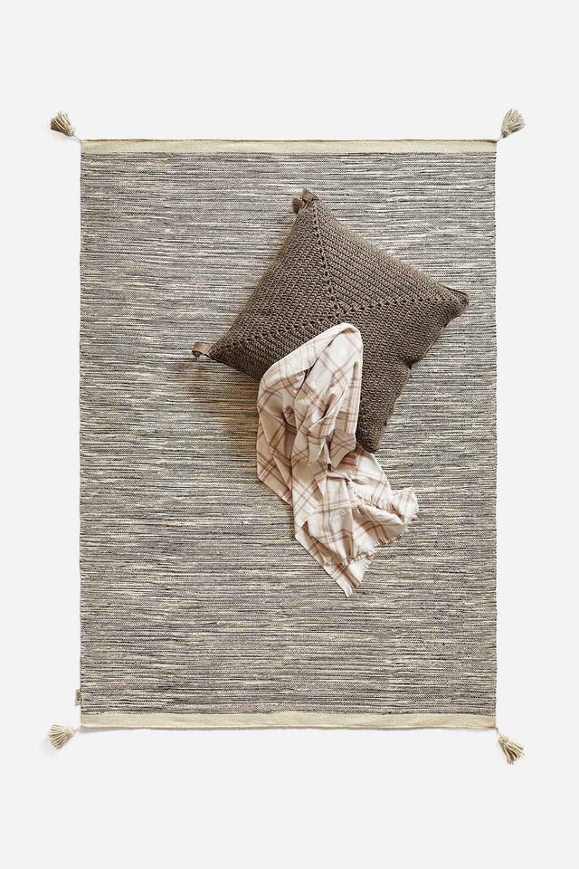 Woven Rug, Rivers 300X400 - Black