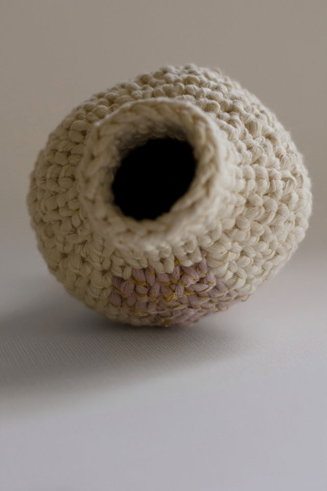 Cotton Jug - Natural and Pink