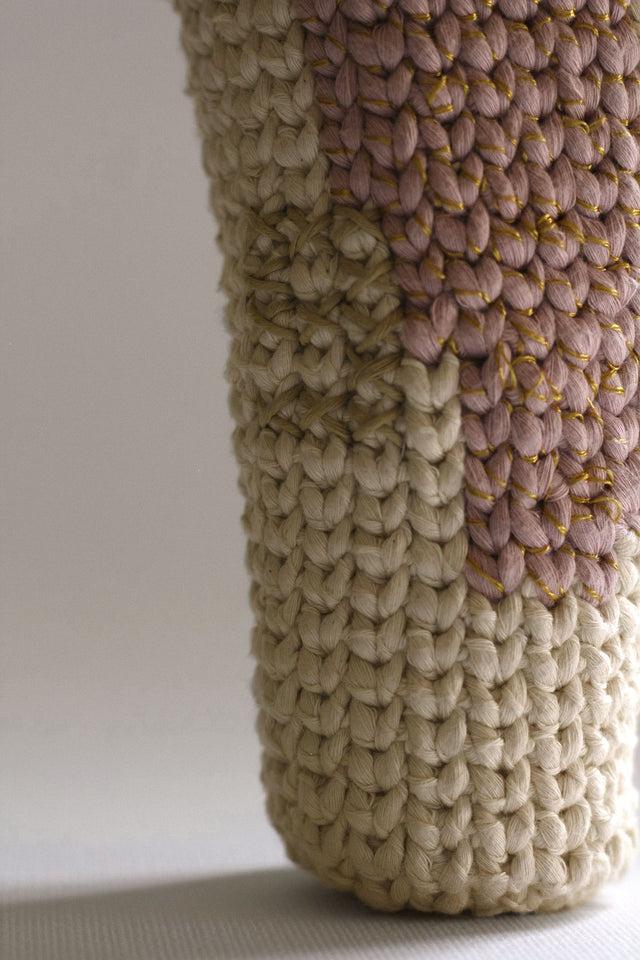 Cotton Jug - Natural and Pink