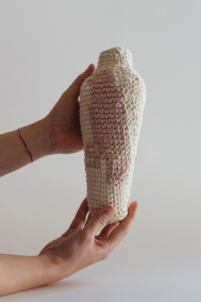 Cotton Jug - Natural and Pink