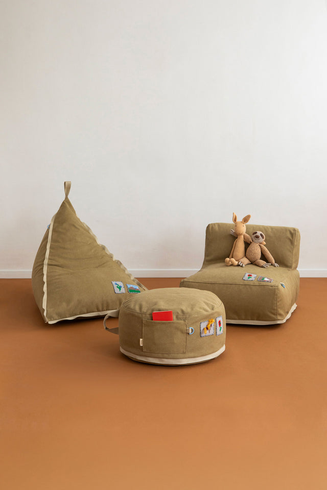 Mini L Pouf - Olive