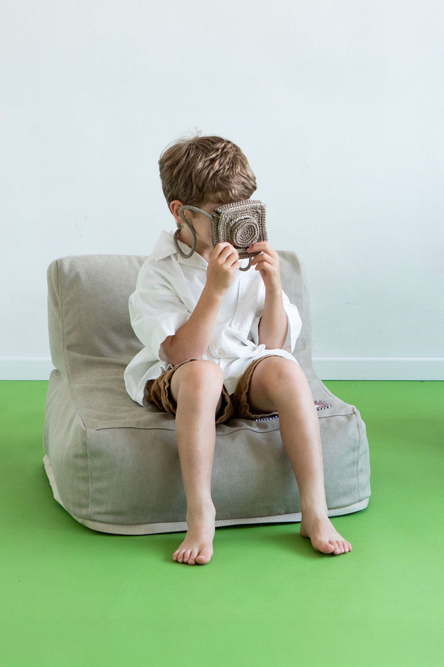 Mini L Pouf - Stone