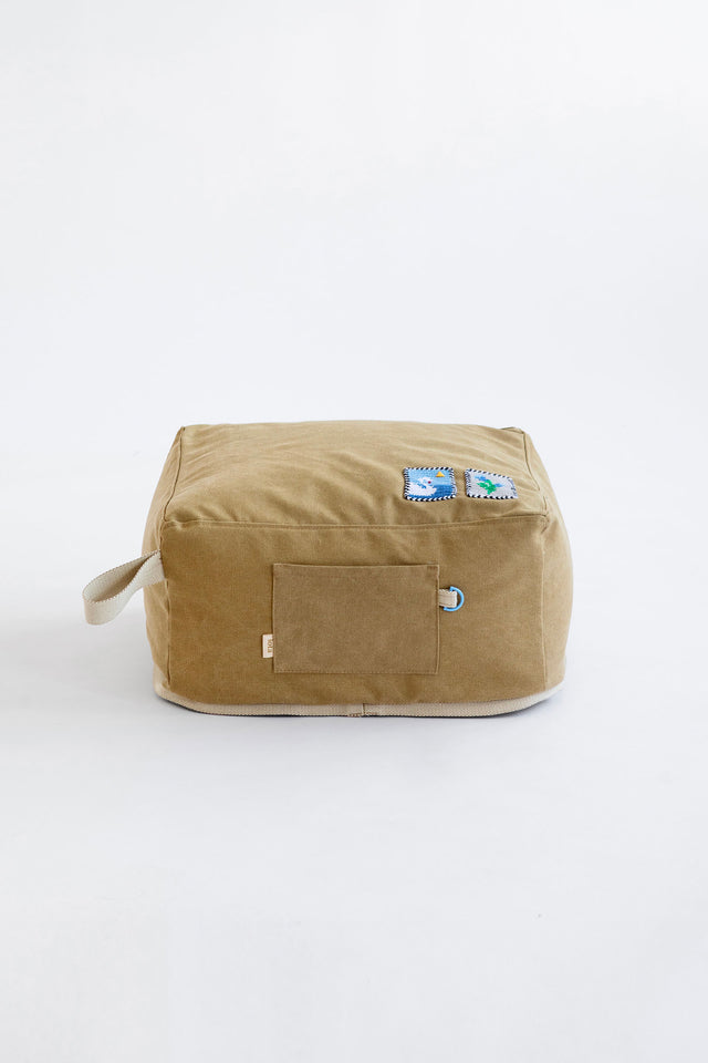 Mini Cube Pouf - Olive
