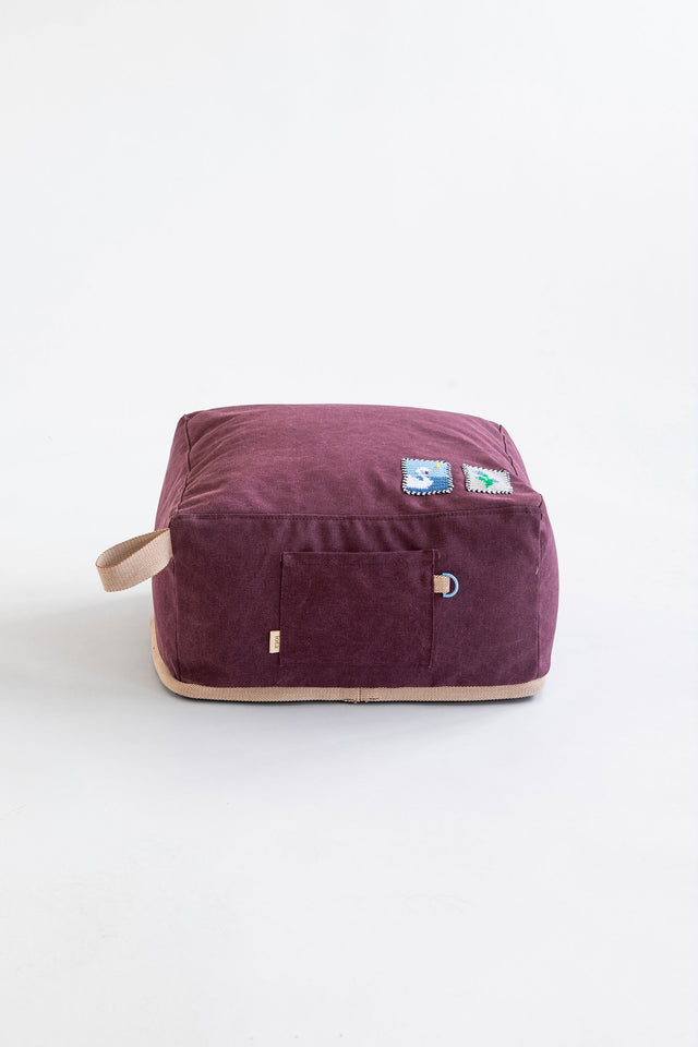 Mini Cube Pouf - Plum