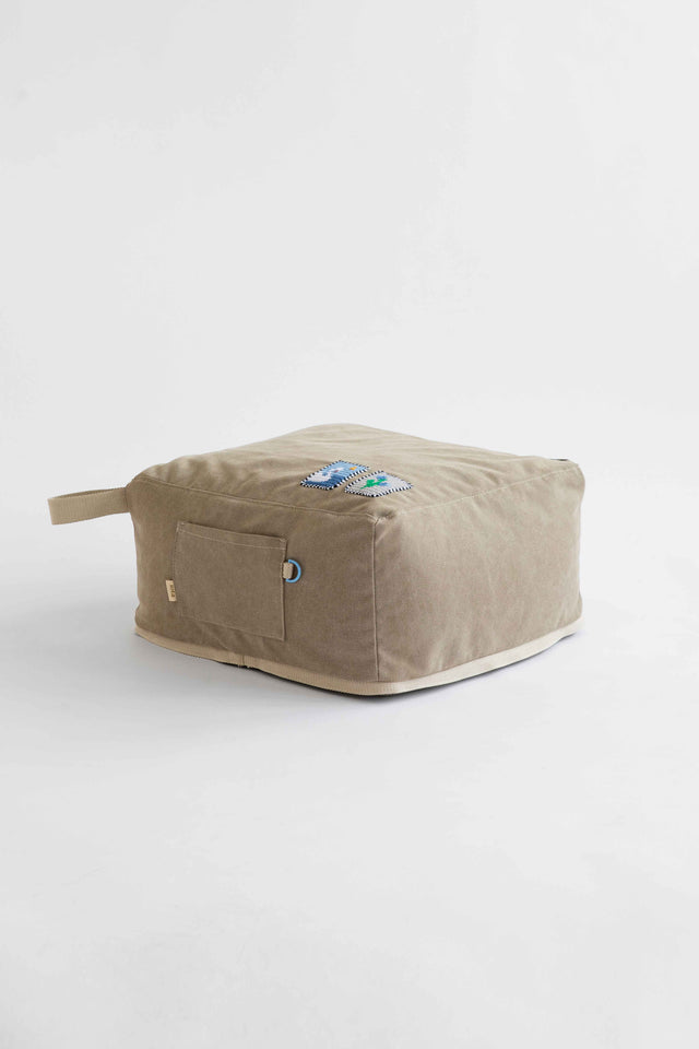 Mini Cube Pouf - Stone