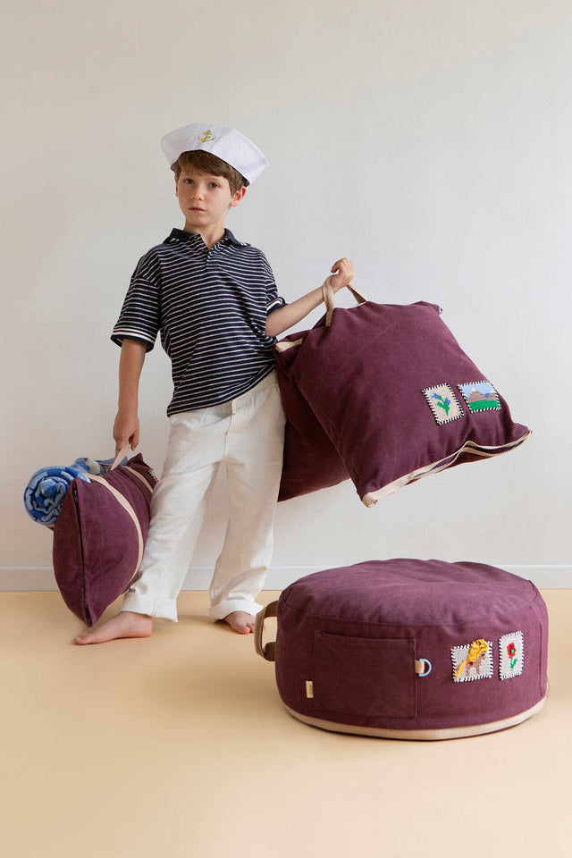 Mini Double Cushion - Plum