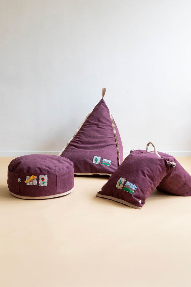 Mini Double Cushion - Plum