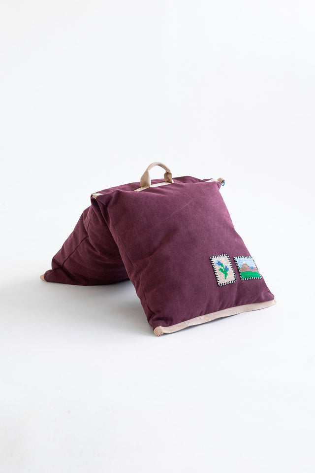 Mini Double Cushion - Plum