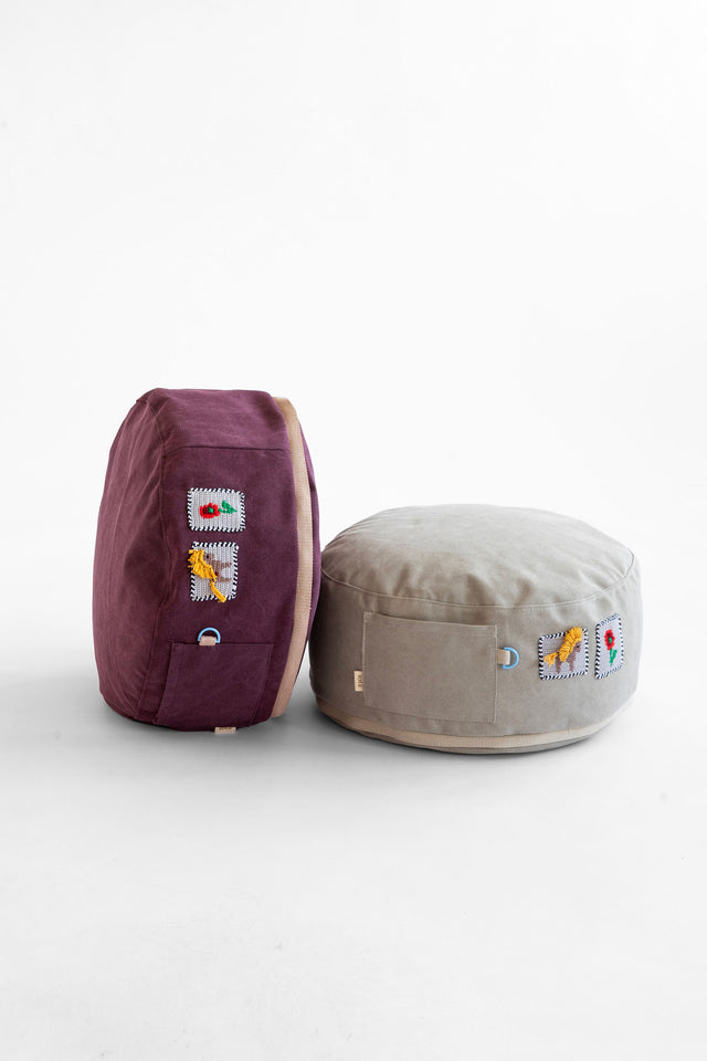 Mini Round Pouf - Stone