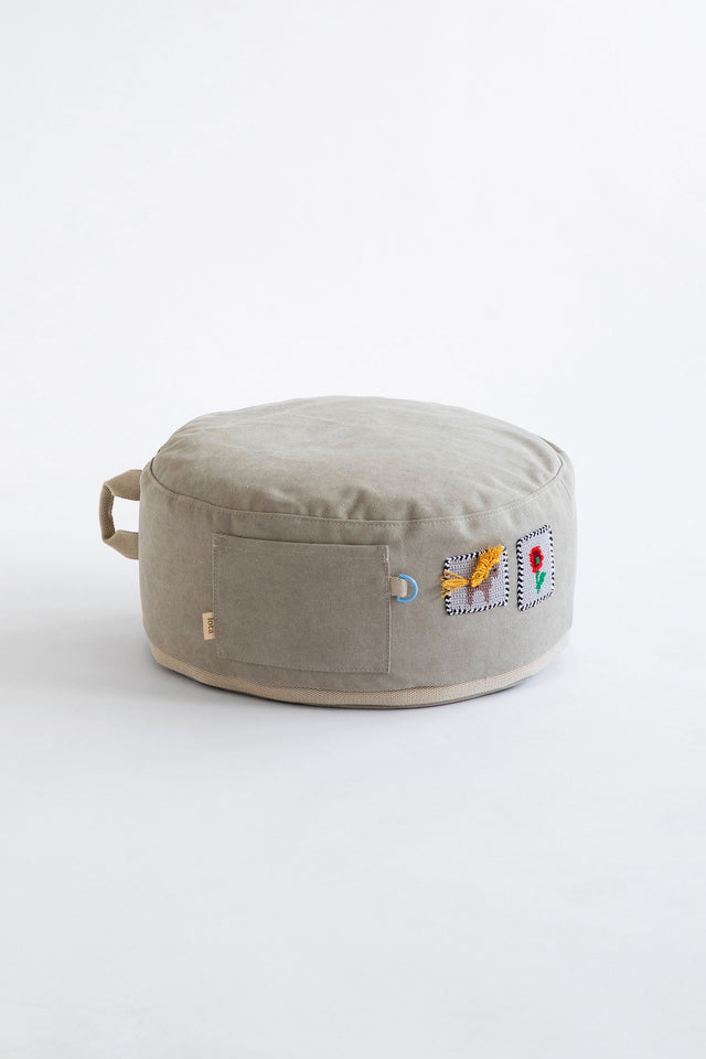 Mini Round Pouf - Stone
