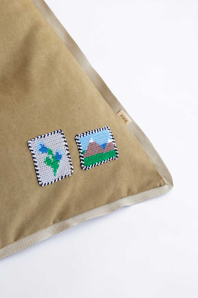 Mini Triangle Pouf - Olive