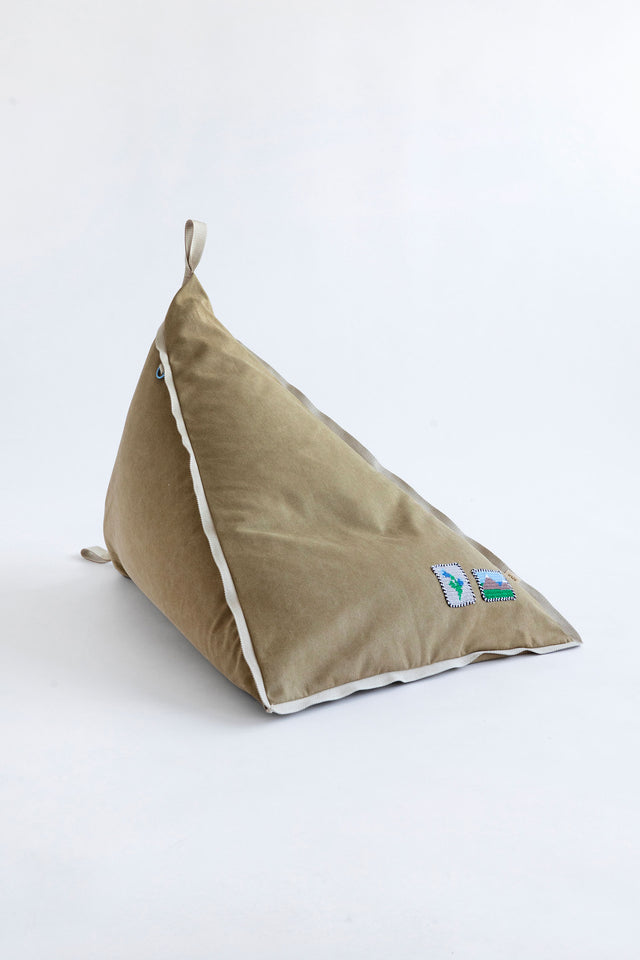 Mini Triangle Pouf - Olive